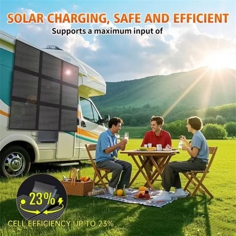 Katlanabilir GÜNEŞ PANELI  200W taşınabilir yüksek verimli su geçirmez açık kamp ve acil