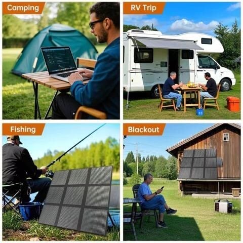 Katlanabilir GÜNEŞ PANELI  400W taşınabilir yüksek verimli su geçirmez açık kamp ve acil