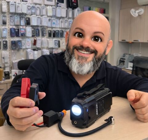 Akü Takviye Cihazı Lastik Şişirme Kompresörü Powerbank LED Işıklı