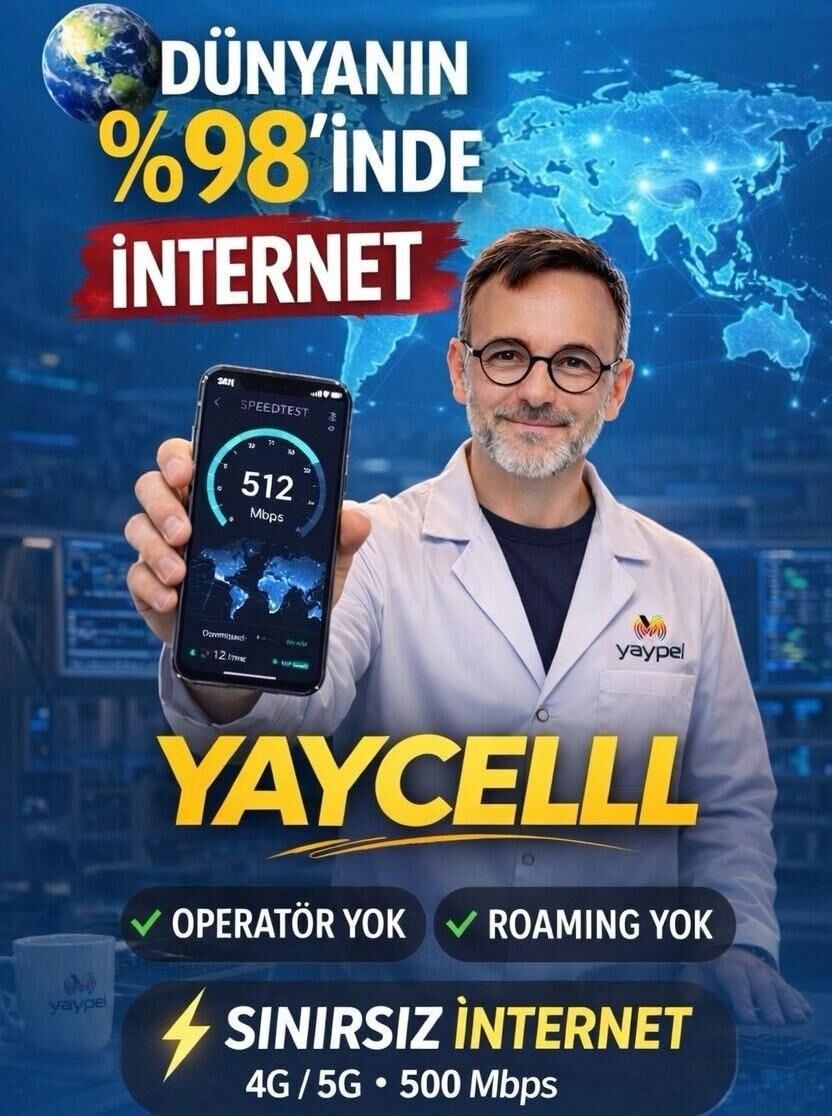 YAYCELL DÜNYA ÜLKELERİ %98 İNTERNET