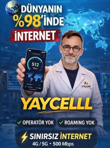 YAYCELL DÜNYA ÜLKELERİ %98 İNTERNET